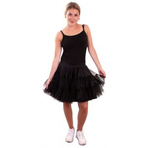 Zwarte petticoat voor dames One size  -