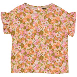 Quapi Meisjes blouse - Bodee - AOP roze bloemen