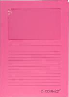Q-CONNECT L-map met venster, 120 g/m², A4, pak van 100 stuks, roze