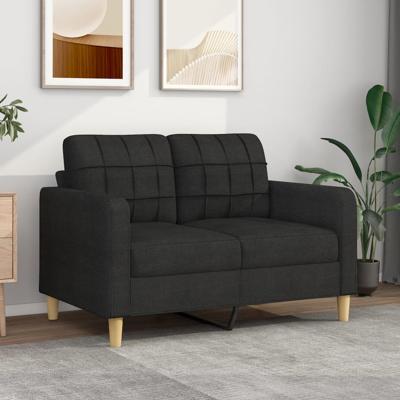 Tweezitsbank 120 cm stof zwart