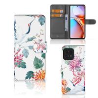 Motorola Edge 40 Pro | Telefoonhoesje | Met pasjeshouder | Bird Flowers