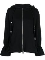 DONDUP hoodie en coton à franges - Noir