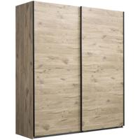 Leen Bakker - Schuifdeurkast Dex - Eikenkleur - 198x180x64 Cm - Spaanplaat - Bruin#Beige