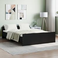Bedframe met hoofd- en voeteneinde zwart 135x190 cm