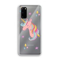 Roze eenhoorn: Samsung Galaxy S20 Transparant Hoesje