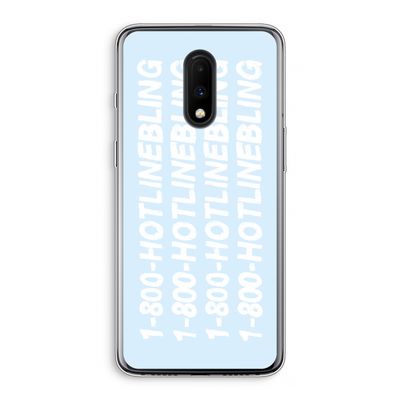 Hotline bling blue: OnePlus 7 Transparant Hoesje