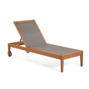 Kave Home Ligstoel 'Caterin', 195cm, kleur bruin