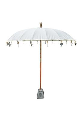 Balinese Parasol houten steel rond 250 cm creme