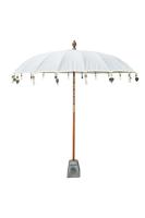 Balinese Parasol houten steel rond 250 cm creme