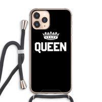 Queen zwart: iPhone 11 Pro Max Transparant Hoesje met koord