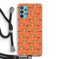 Cheetah: Samsung Galaxy A32 4G Transparant Hoesje met koord