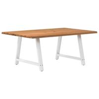 Eettafel met natuurlijke rand 180x120x74 cm massief eikenhout