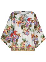 ETRO blouse drapée à fleurs - Tons neutres - thumbnail