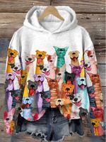 Casual Hoodie Knitted Loose Sweatshirt - thumbnail