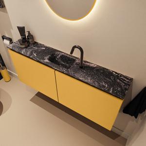 Toiletmeubel Mondiaz Ture Dlux | 120 cm | Meubelkleur Ocher | Eden wastafel Lava Midden | 1 kraangat