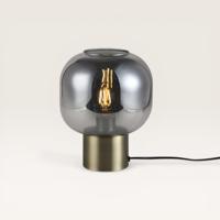 Tafellamp Xelyra vetro fumé - Met een bol van rookglas en een gouden metalen voet - Zonder lichtbron