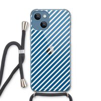 Strepen zwart-wit: iPhone 13 Transparant Hoesje met koord