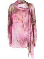 Alberta Ferretti blouse transparente à fleurs - Rose