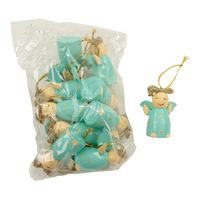 Kerstdecoratie Engel Turquoise (Set van 10) - thumbnail