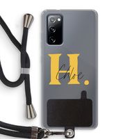Amber Script: Samsung Galaxy S20 FE / S20 FE 5G Transparant Hoesje met koord