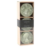 Countryfield drijfkaars bollie lichtgroen 7 cm set van 3 | 12 stuks