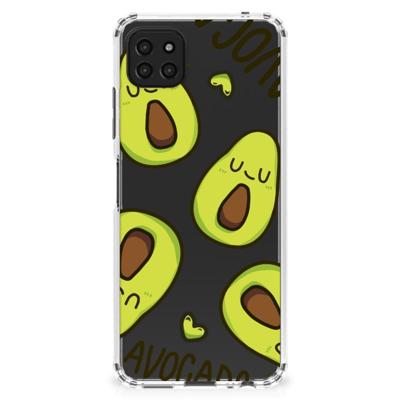 Samsung Galaxy A22 5G Stevig | Bumper Hoesje | Avocado Singing Samsung Galaxy A22 5G Stevig | Bumper Hoesje | Avocado Singing