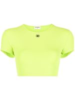 CHANEL Pre-Owned t-shirt crop à logo CC brodé (1995) - Vert - thumbnail