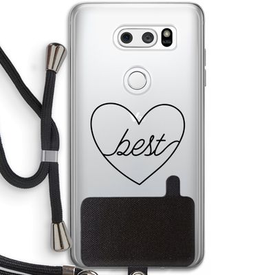 Best heart black: LG V30 Transparant Hoesje met koord