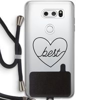 Best heart black: LG V30 Transparant Hoesje met koord