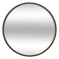 Atmosphera Spiegel/wandspiegel - rond - Dia 48 cm - metaal/glas - zwart - Spiegels