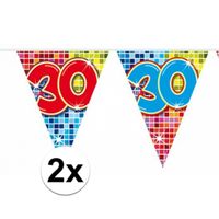 2 Mini vlaggenlijn / slinger verjaardag versiering 30 jaar - thumbnail