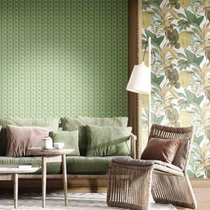 Noordwand Noordwand Behang Topchic Leaves groen en beige