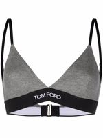 TOM FORD soutien-gorge en cachemire à bande logo - Gris