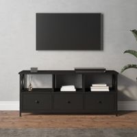 Tv-meubel 102x33x45 cm bewerkt hout en ijzer zwart