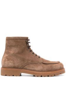 Brunello Cucinelli bottines en daim à lacets - Marron