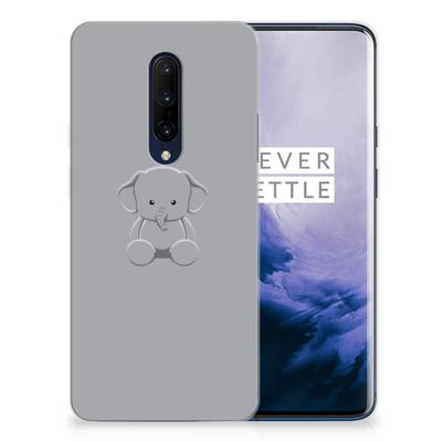 OnePlus 7 Pro Telefoonhoesje met Naam Grijs Baby Olifant
