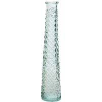 Vaas/bloemenvaas van gerecycled glas - D7 x H32 cm - transparant - Vazen