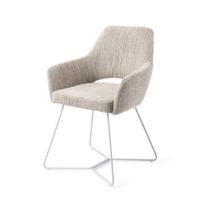 Jesper Home Eetkamerstoel 'Yanai' Beehive White, kleur Caramel Grid