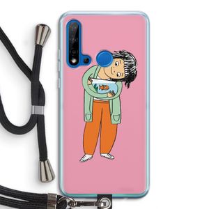 Visknuffel: Huawei P20 Lite (2019) Transparant Hoesje met koord