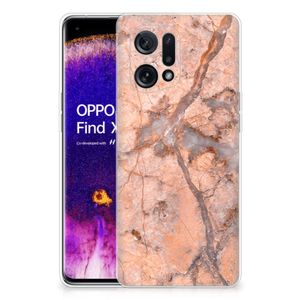 OPPO Find X5 TPU Siliconen Hoesje Marmer Oranje