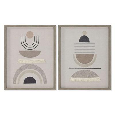 Canvas Home ESPRIT Beige Modern Scandinavisch 40 x 4 x 50 cm (2 Stuks)