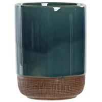 Badkamer tandenborstelhouder/drinkbeker - polystone - emerald groen - 8 x 10 cm - badkamer