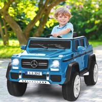 12V Kinderauto met Afstandsbediening met Muziek en Verlichting Gemotoriseerd Voertuig voor 3-8 Jaar 115 x 67 x 57 cm Blauw - thumbnail