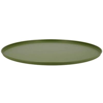 Onderbord/kaarsenbord - decoratie dienblad - metaal - mat groen - 46 x 2 cm - rond