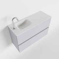 Toiletmeubel Mondiaz Ada | 80 cm | Meubelkleur Cale | Lex wastafel Talc Links | 1 kraangat