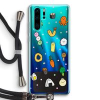 Happy bento friends: Huawei P30 Pro Transparant Hoesje met koord Happy bento friends: Huawei P30 Pro Transparant Hoesje met koord