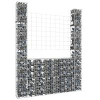 Schanskorf U-vormig met 2 palen 140x20x200 cm ijzer