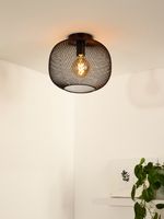 Lucide Mesh plafondlamp 30cm 1x E27 zwart - thumbnail