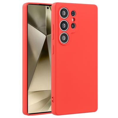 Lunso Samsung Galaxy S25 Ultra hoesje - Flexibel siliconen Backcover - Rood