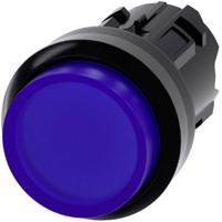 Siemens 3SU10010BB500AA0 3SU1001-0BB50-0AA0 Verlichte druktoets Kunststof frontring, Rond Knop Zwart, Blauw 1 stuk(s)